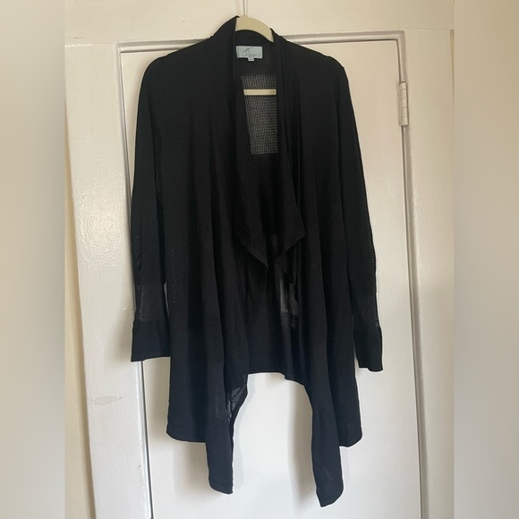 Joan Vass New York black open cardigan size Large - Picture 1 of 7